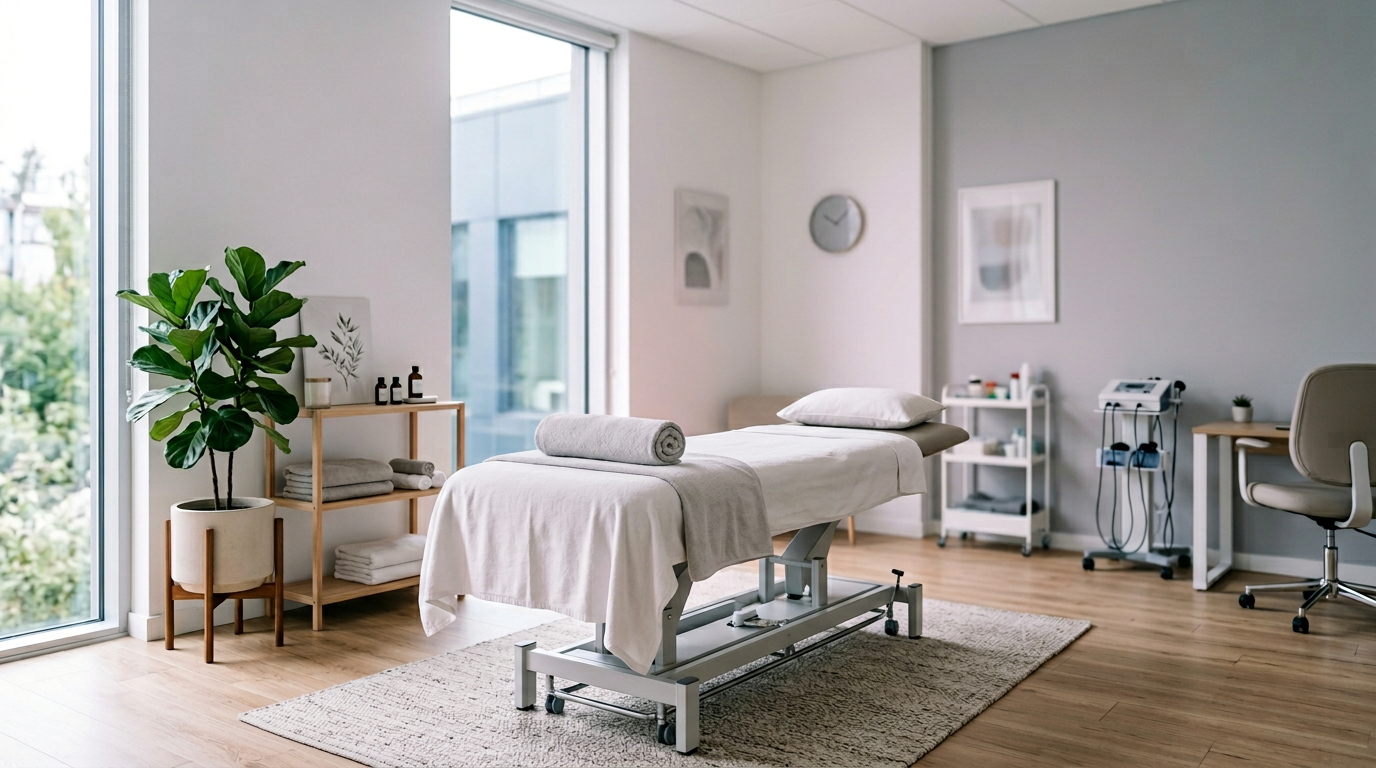 Bright modern treatment room with daylight, representative of the Nexus clinic environment.